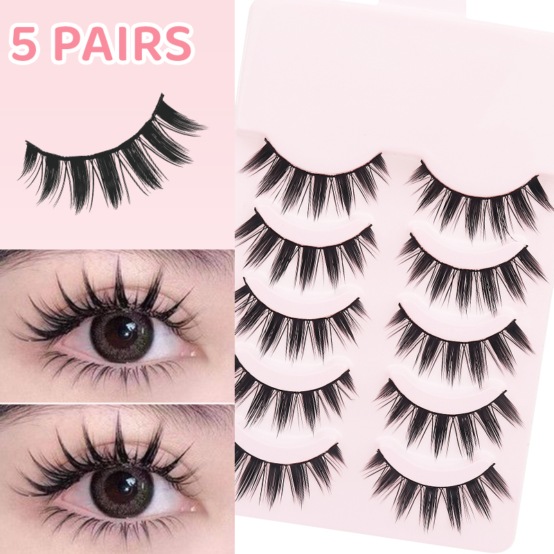 Eyelash Extension Anime - DINGSEN 5 Pairs Manga Lashes Eyes