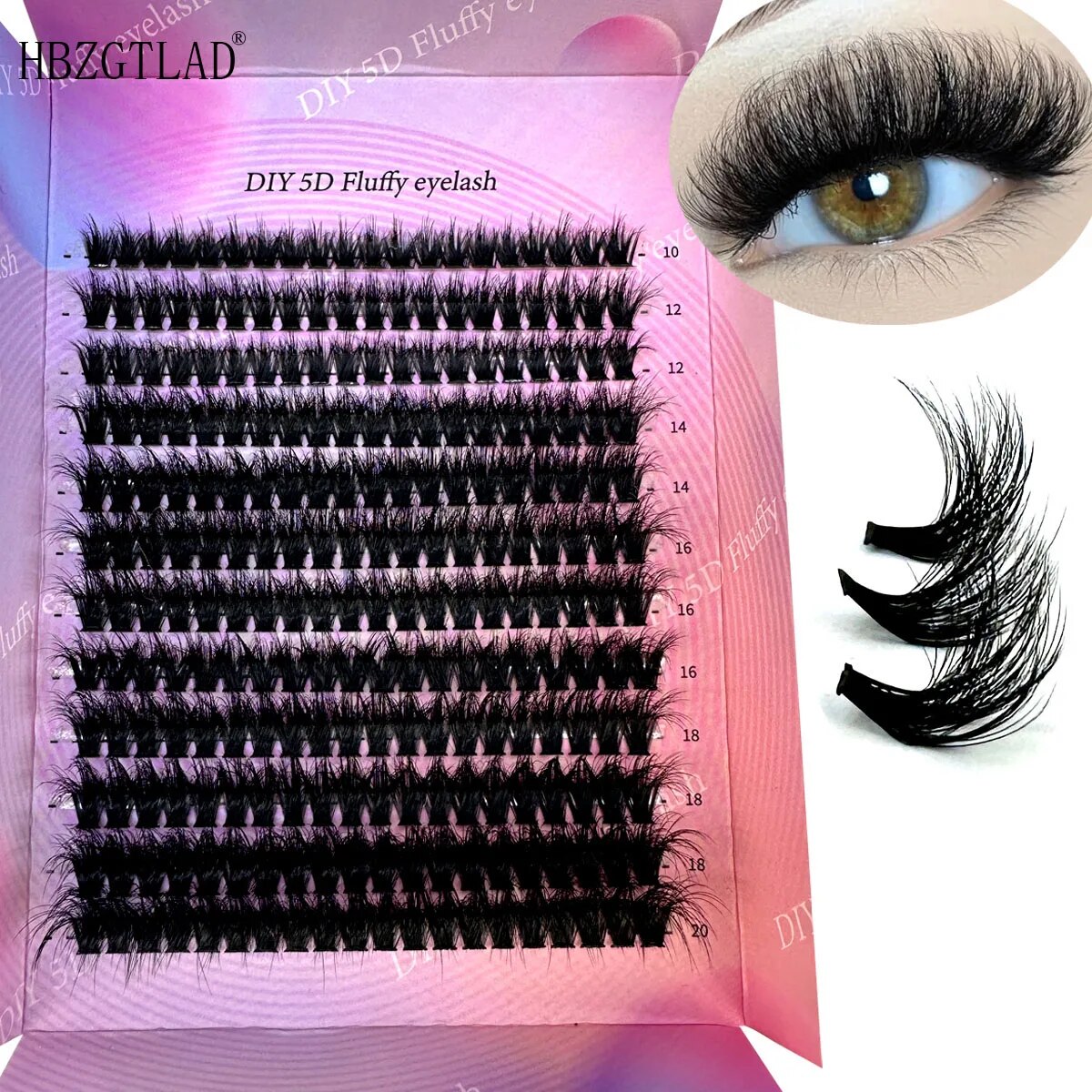 240Ps DIY 5D Fluffy Lash Clust - Eyelash Extension Anime のレビューと価格