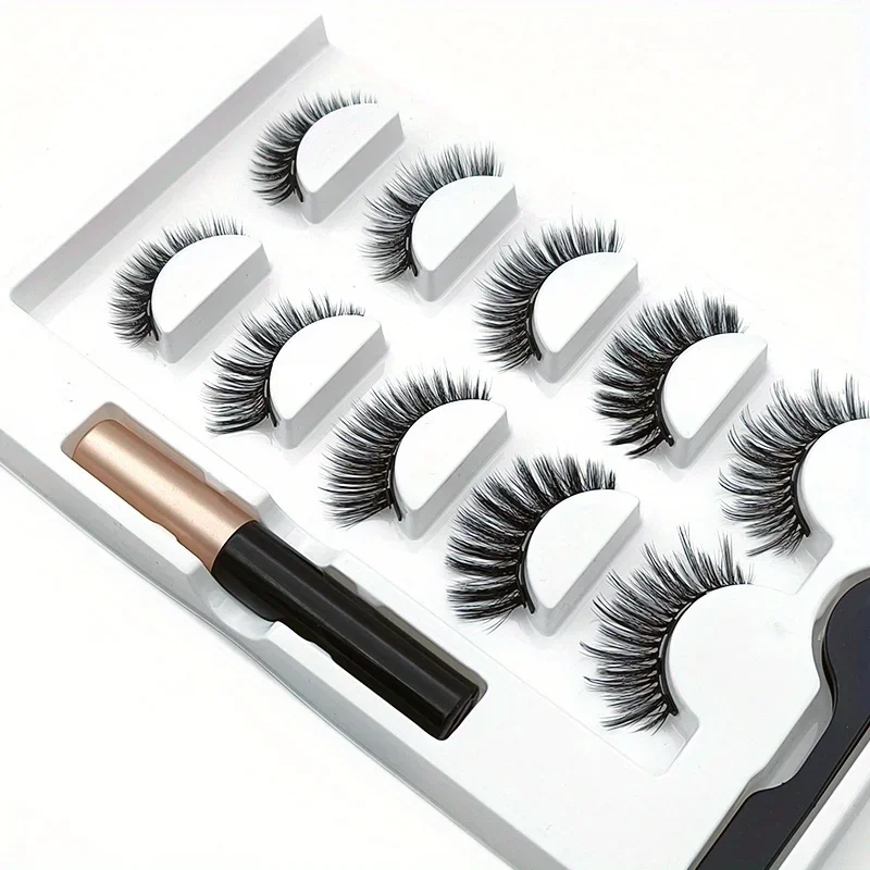 5 Pairs Magnete Eyelashes Set  - Eyelash Extension Uv Glue のレビューと価格