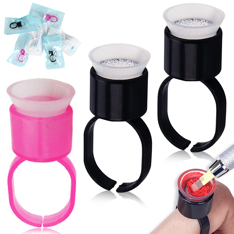 50/100PCS Tattoo Ink Ring Cups - Eyelash Extension Permanent のレビューと価格