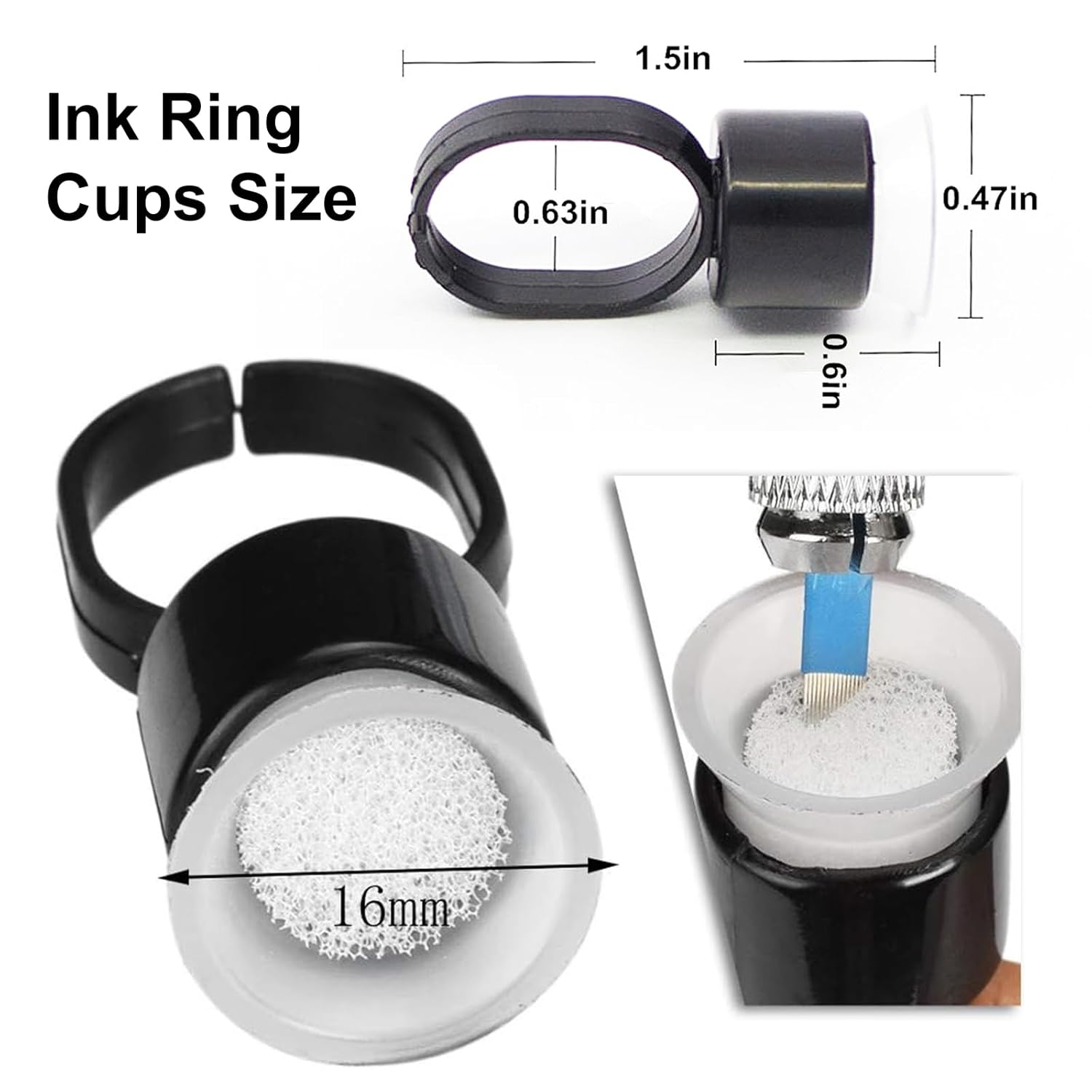 50/100PCS Tattoo Ink Ring Cups - Eyelash Extension Permanent のレビューと価格