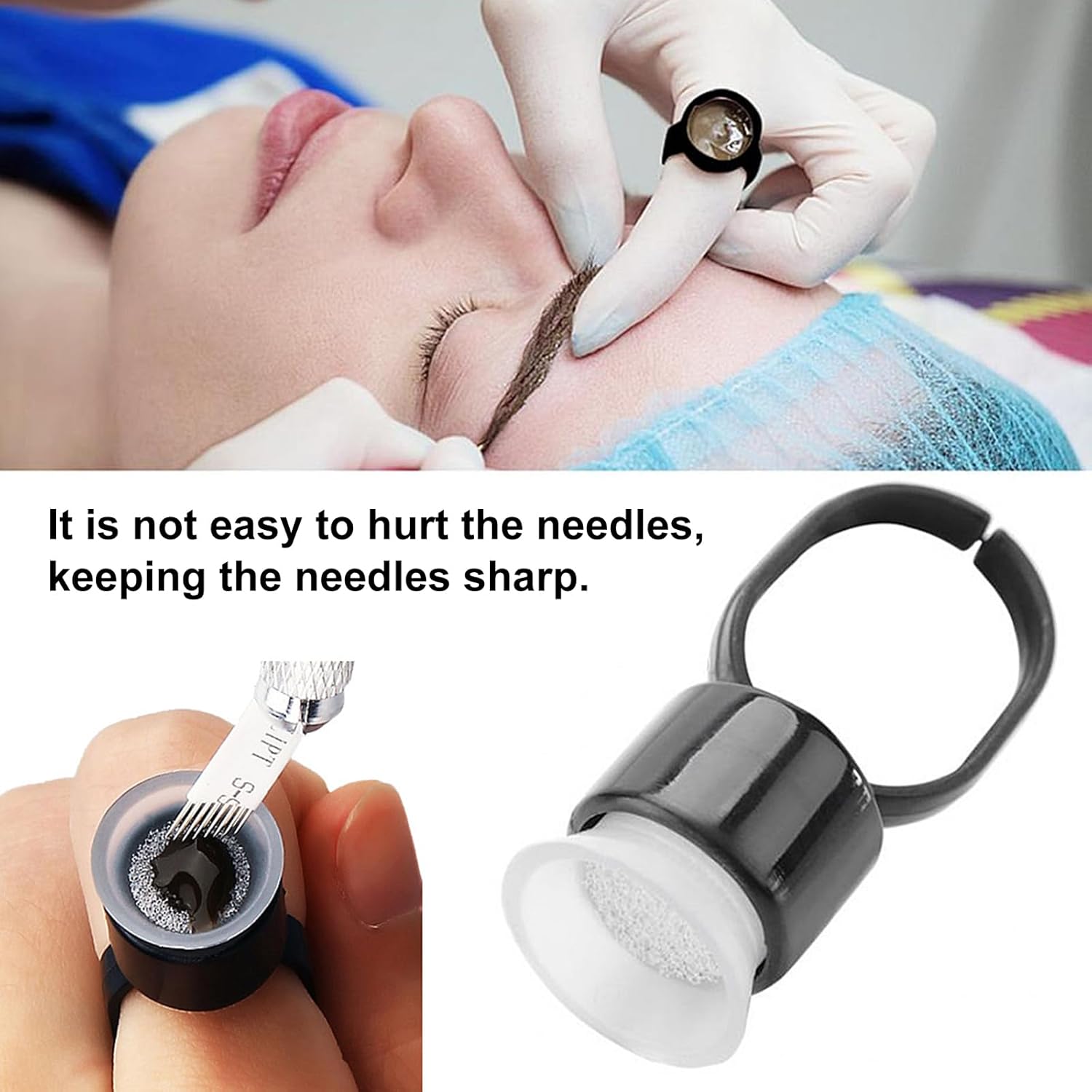 50/100PCS Tattoo Ink Ring Cups - Eyelash Extension Permanent のレビューと価格