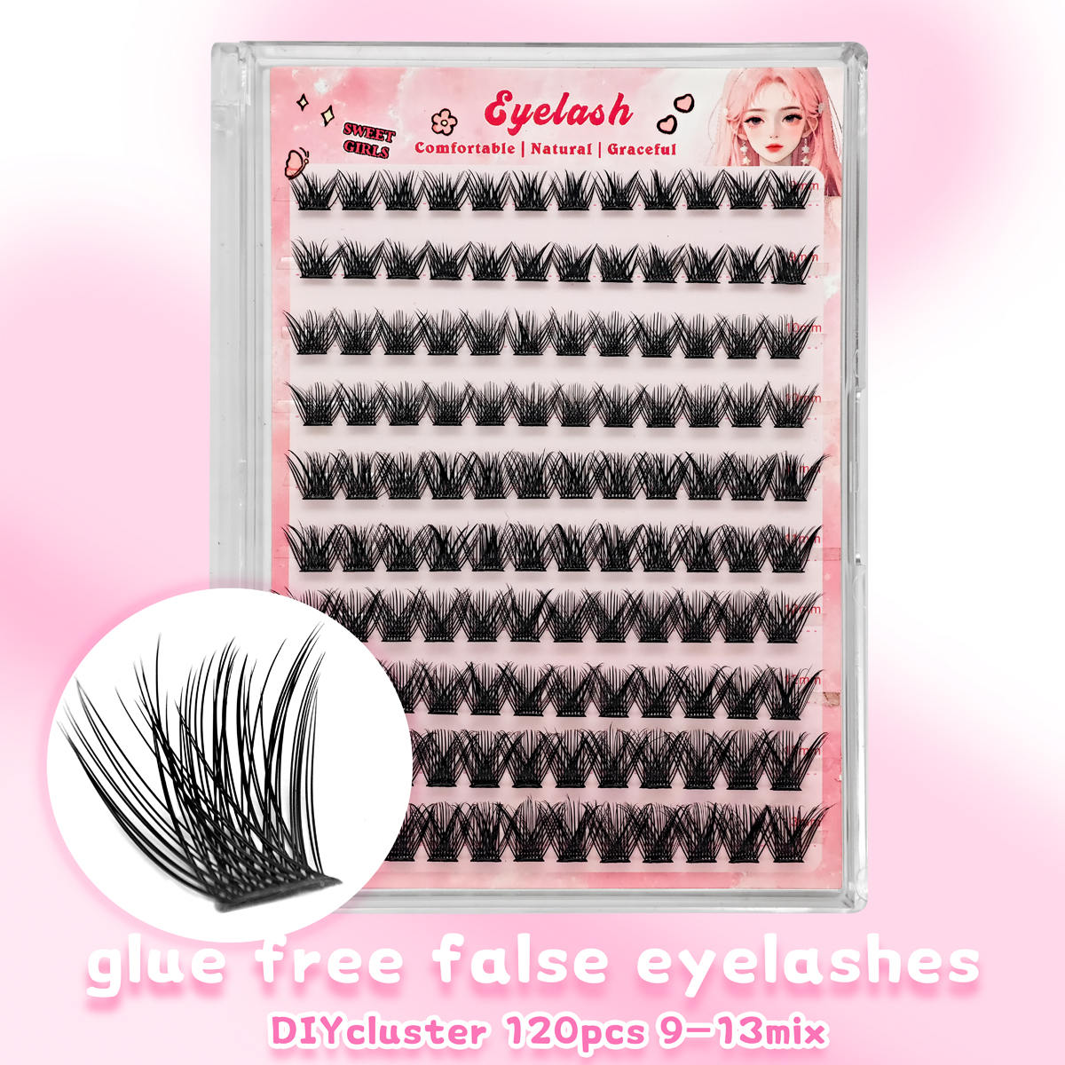 10 Rows No-Glue Fluffy Lashes  - Eyelash Extension No 10 のレビューと価格