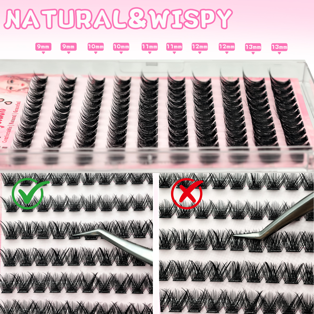 10 Rows No-Glue Fluffy Lashes  - Eyelash Extension No 10 のレビューと価格