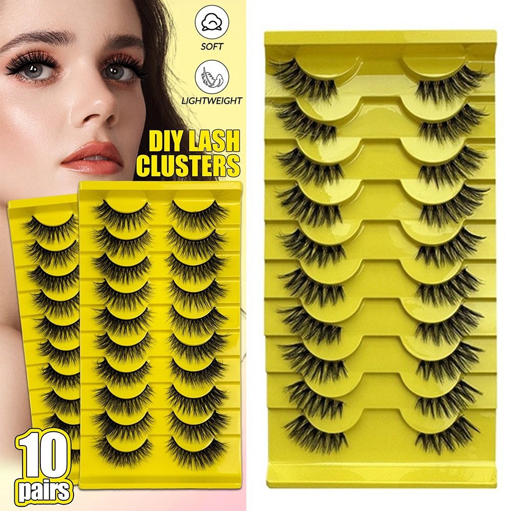 10Pairs Reusable 3D Dramatic F - Eyelash Extension Volume Cat Eye のレビューと価格