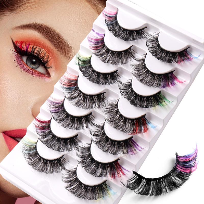 7 Pairs Colorful False Eyelash - Eyelash Extension Volume のレビューと価格