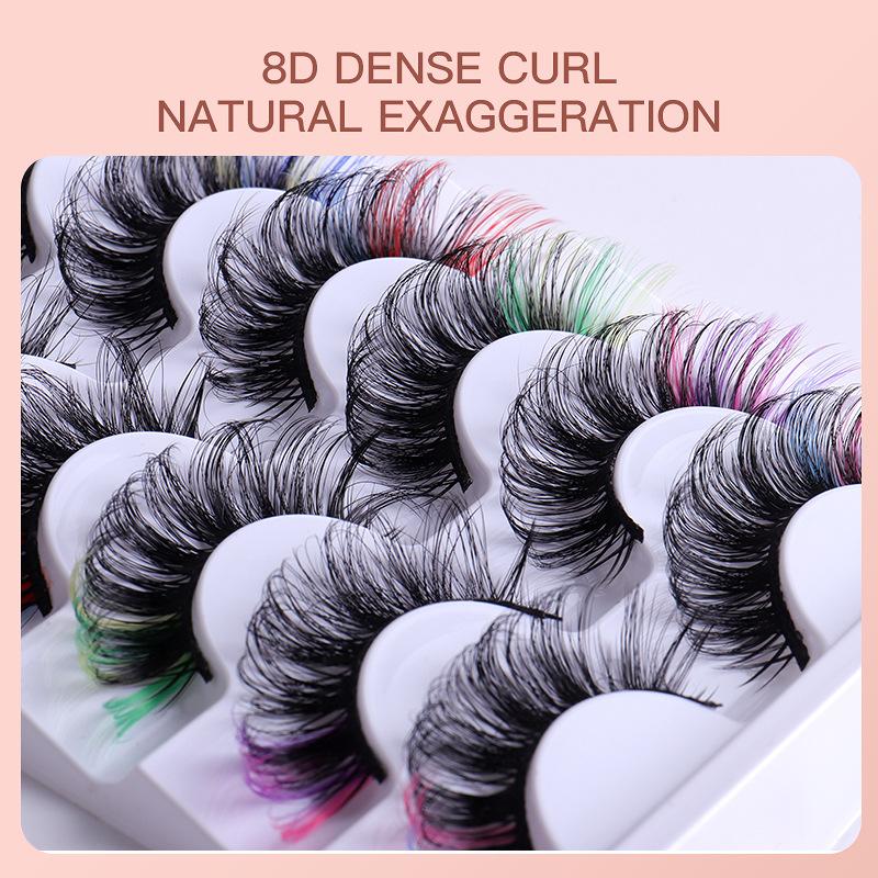 7 Pairs Colorful False Eyelash - Eyelash Extension Volume のレビューと価格