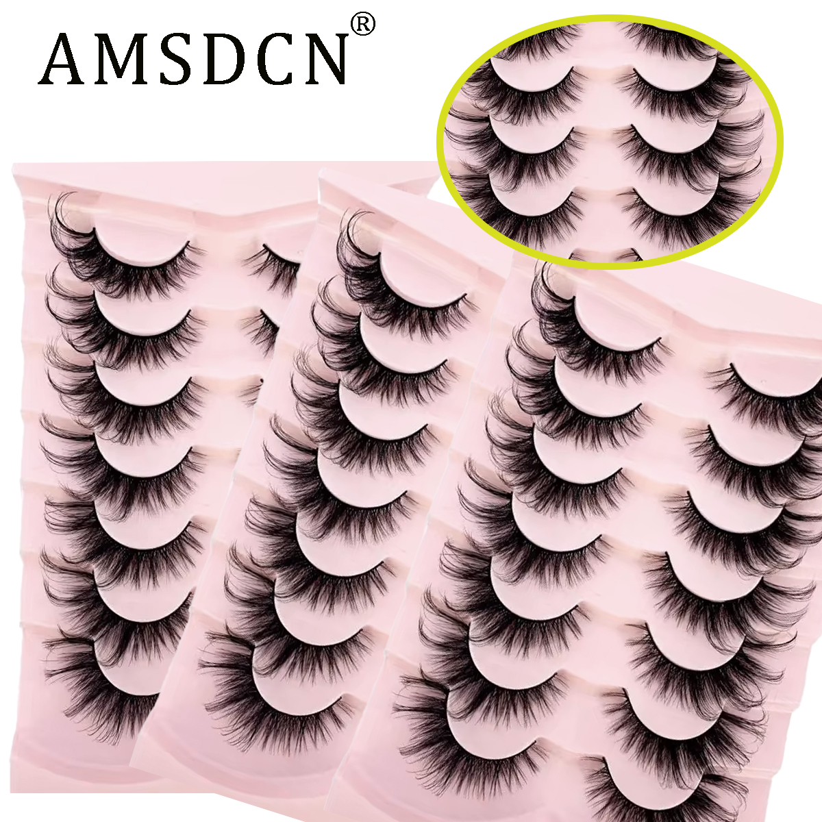 AMSDCN 5D Fluffy Volume Lashes - Eyelash Extension Volume Cat Eye のレビューと価格