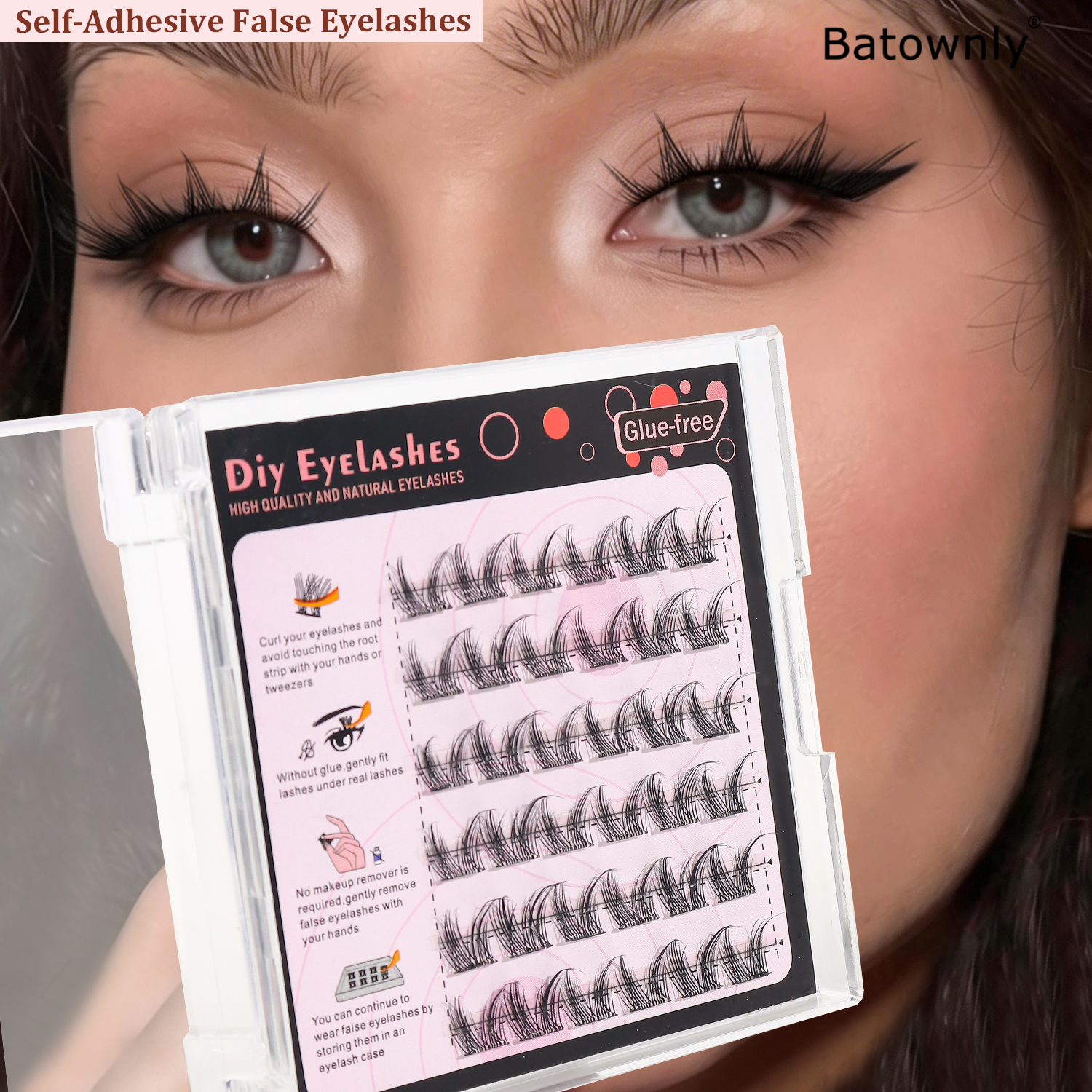 36 Clusters, Self-Adhesive Eye - Lash Adhesive Glue のレビューと価格