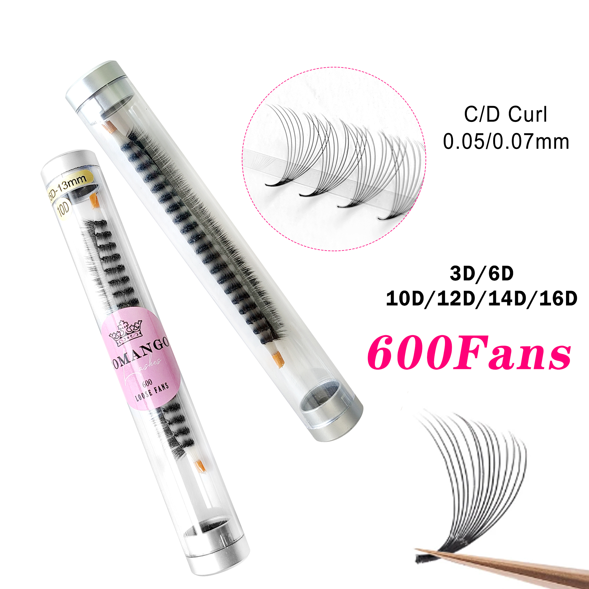 CoMango 600Fans Premade Volume - Eyelash Extension Volume Cat Eye のレビューと価格
