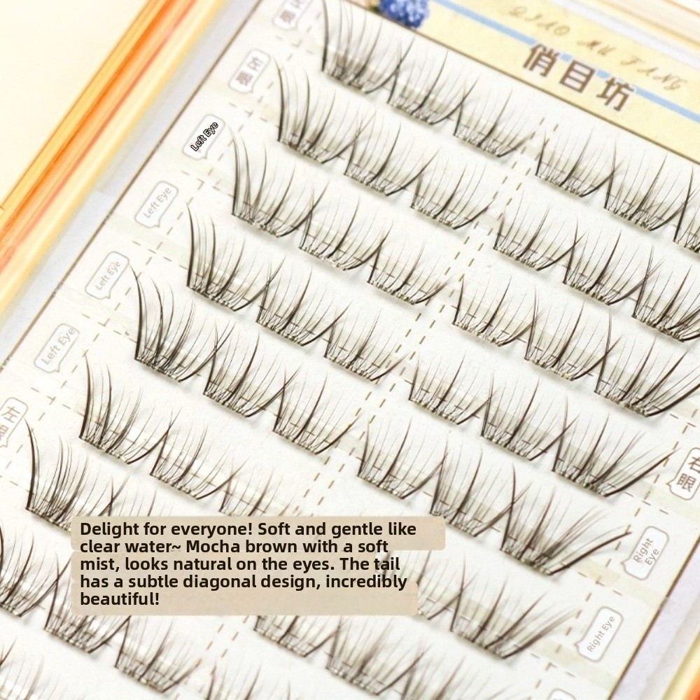 Mocha Brown Self Adhesive Fals - Eyelash Extension No 10 のレビューと価格