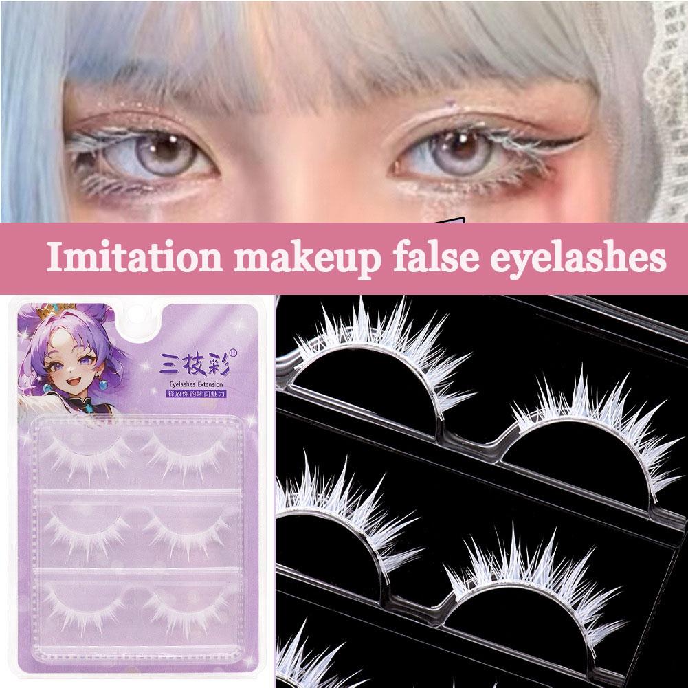 White False Eyelashes Cosplay  - Eyelash Extension Anime のレビューと価格