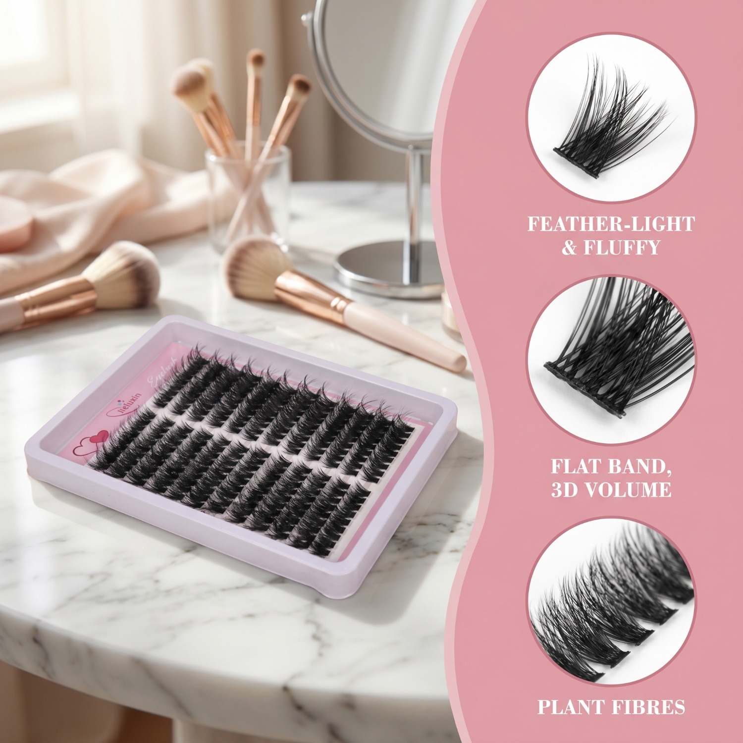 Fluffy Volume Cluster Lashes C - Eyelash Extension Volume Cat Eye のレビューと価格