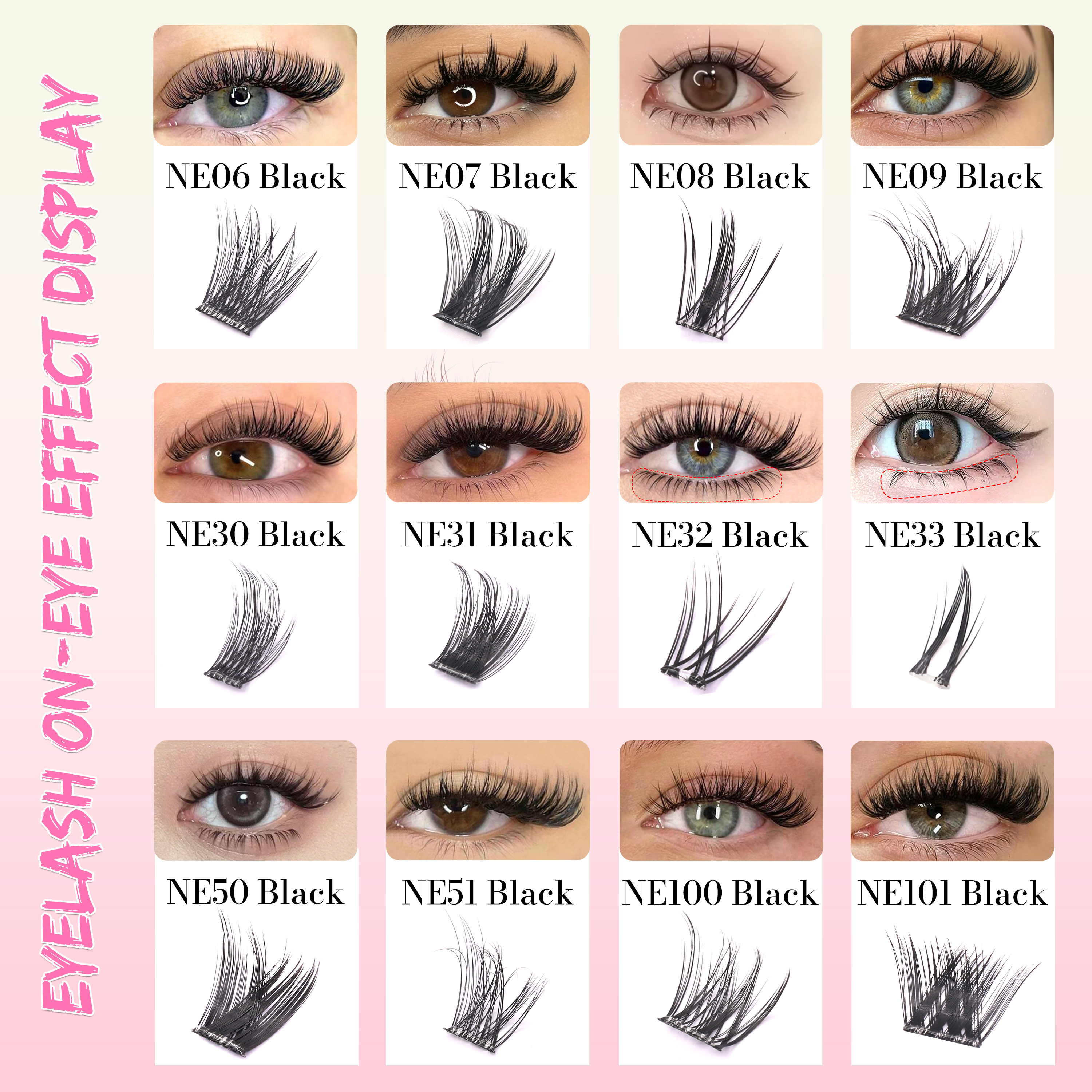 NE Series NE05 New Packing 6Ro - Eyelash Extension No 10 のレビューと価格