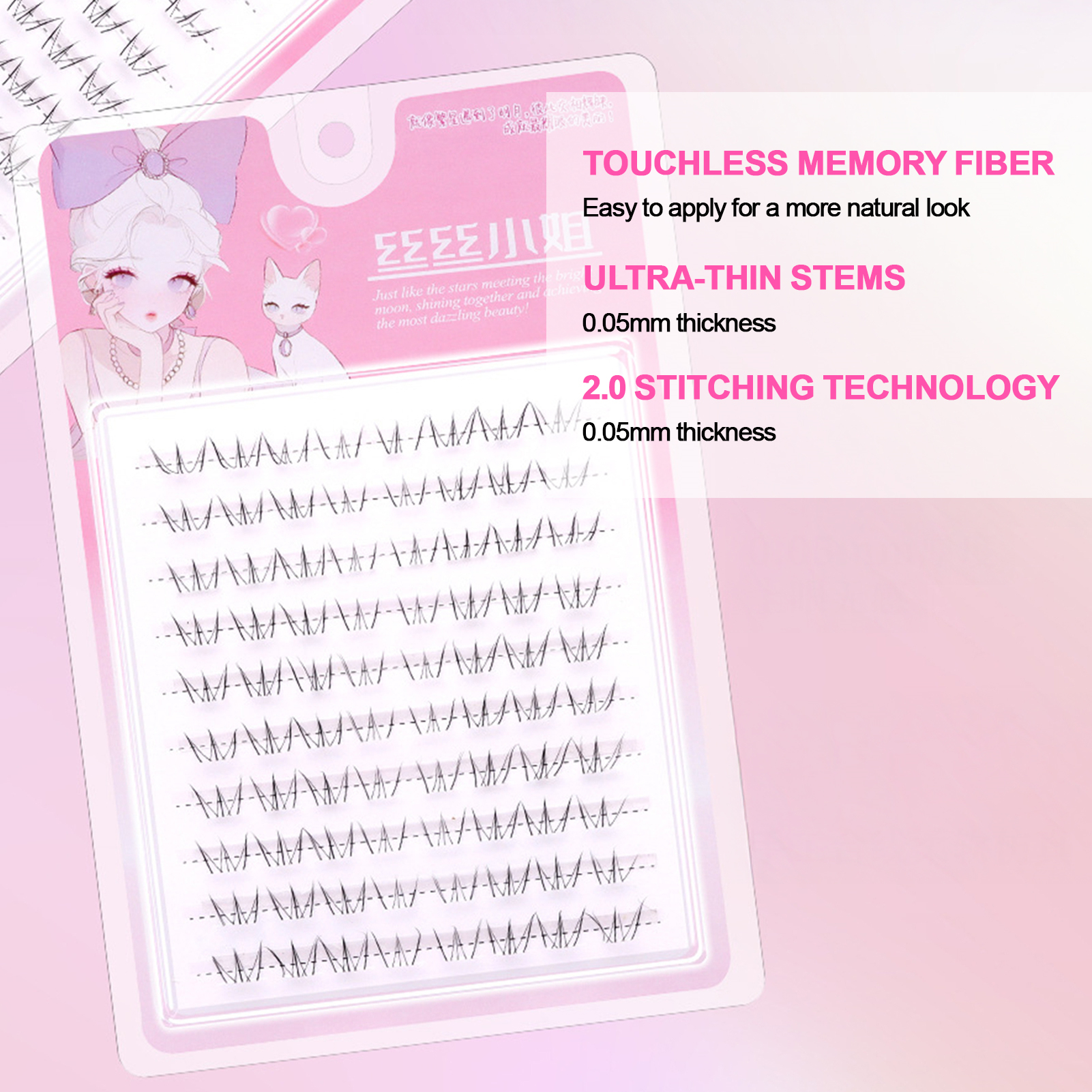 10rows Cat Eye Anime Lower Fal - Eyelash Extension Volume Cat Eye のレビューと価格