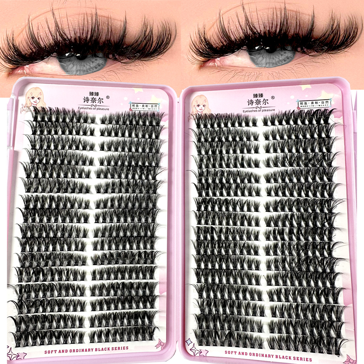 10/32Rows Fluffy Lash Clusters - Eyelash Extension Volume Cat Eye のレビューと価格
