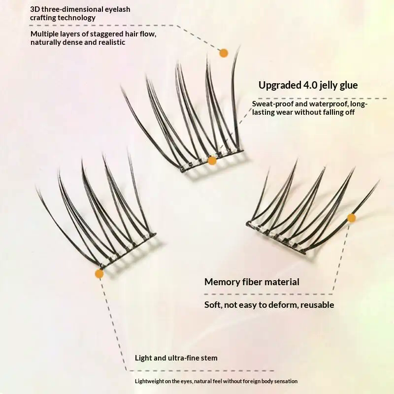 7 Rows Self-Adhesive Eyelashes - Lash Adhesive Glue のレビューと価格