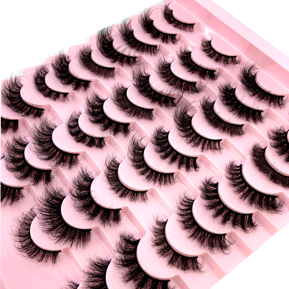 New mixed 20pairs 5D Fluffy Ey - Eyelash Extension Volume Cat Eye のレビューと価格