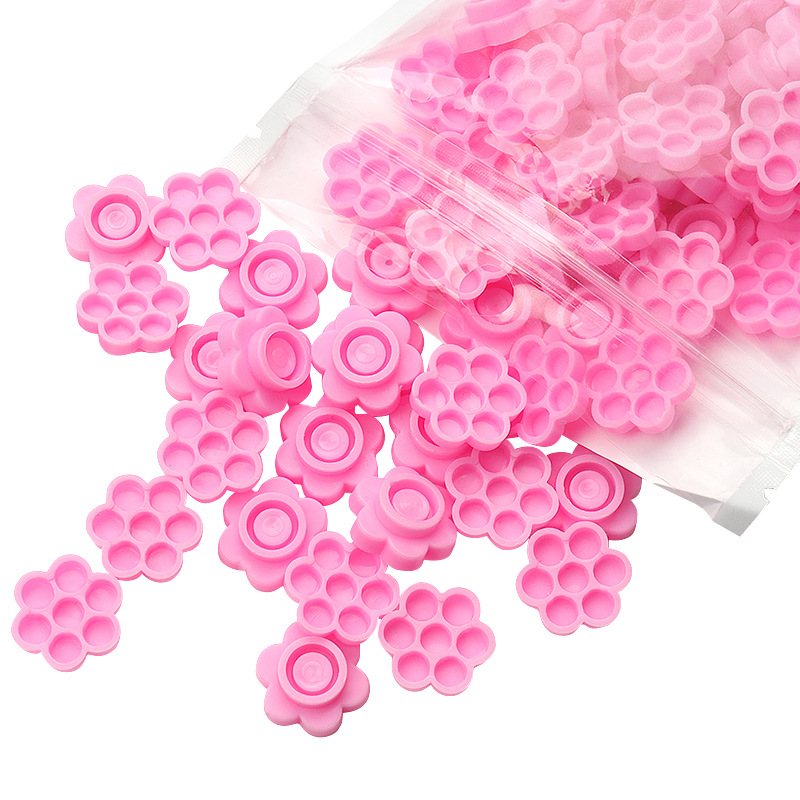 100 Pcs Pink Flower Glue Delay - Eyelash Extension Repair のレビューと価格