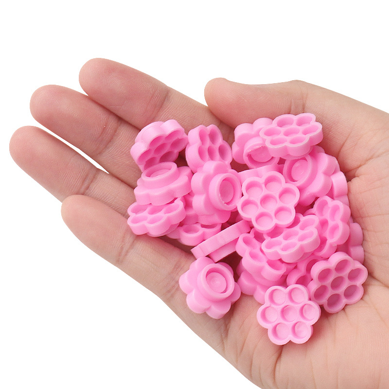 100 Pcs Pink Flower Glue Delay - Eyelash Extension Repair のレビューと価格