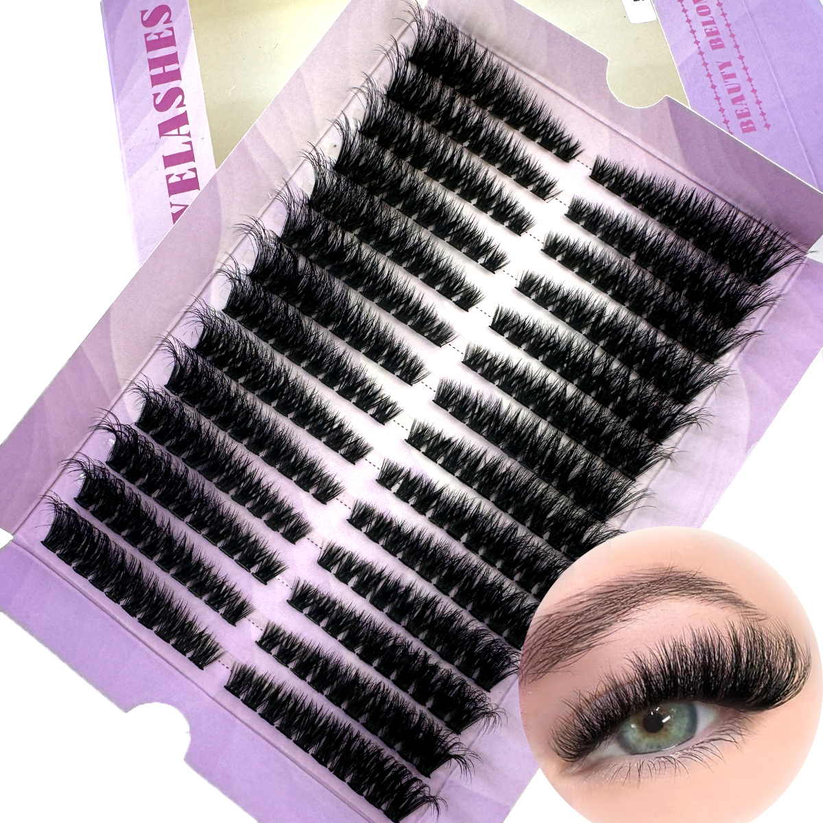 14Rows50D-100D Fluffy Lash Clu - Eyelash Extension Volume Cat Eye のレビューと価格