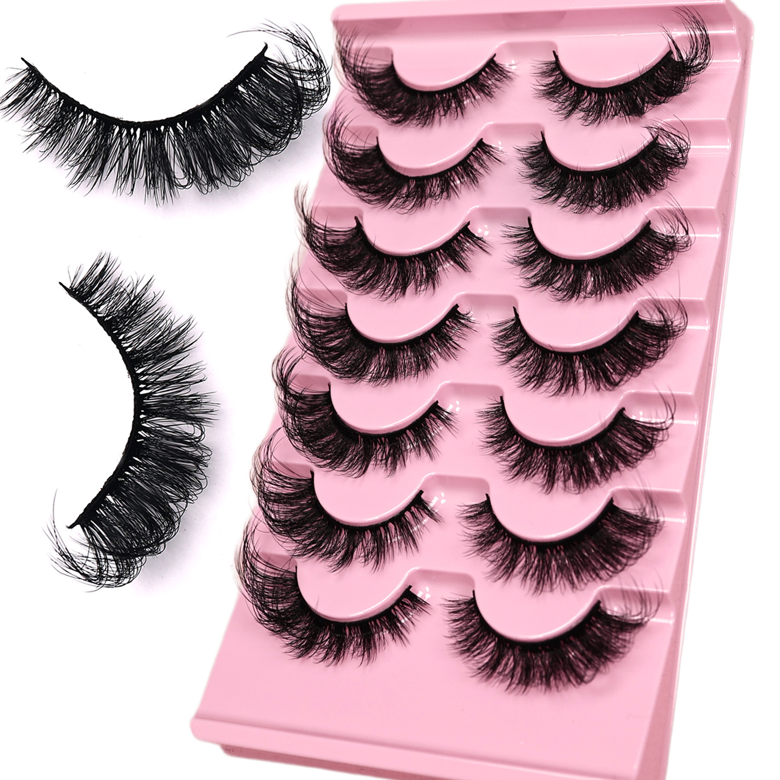 7 Pairs Cat Eye False Eyelashe - Eyelash Extension Volume Cat Eye のレビューと価格