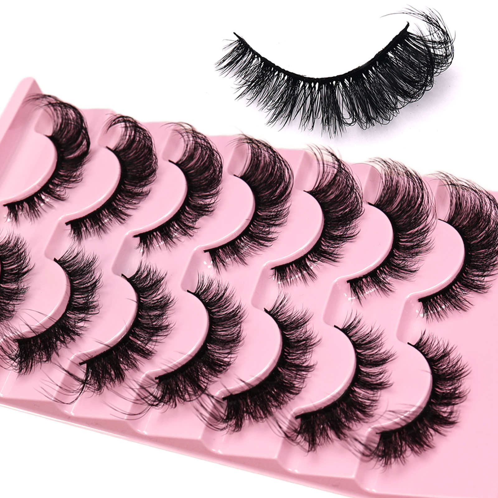 7 Pairs Cat Eye False Eyelashe - Eyelash Extension Volume Cat Eye のレビューと価格