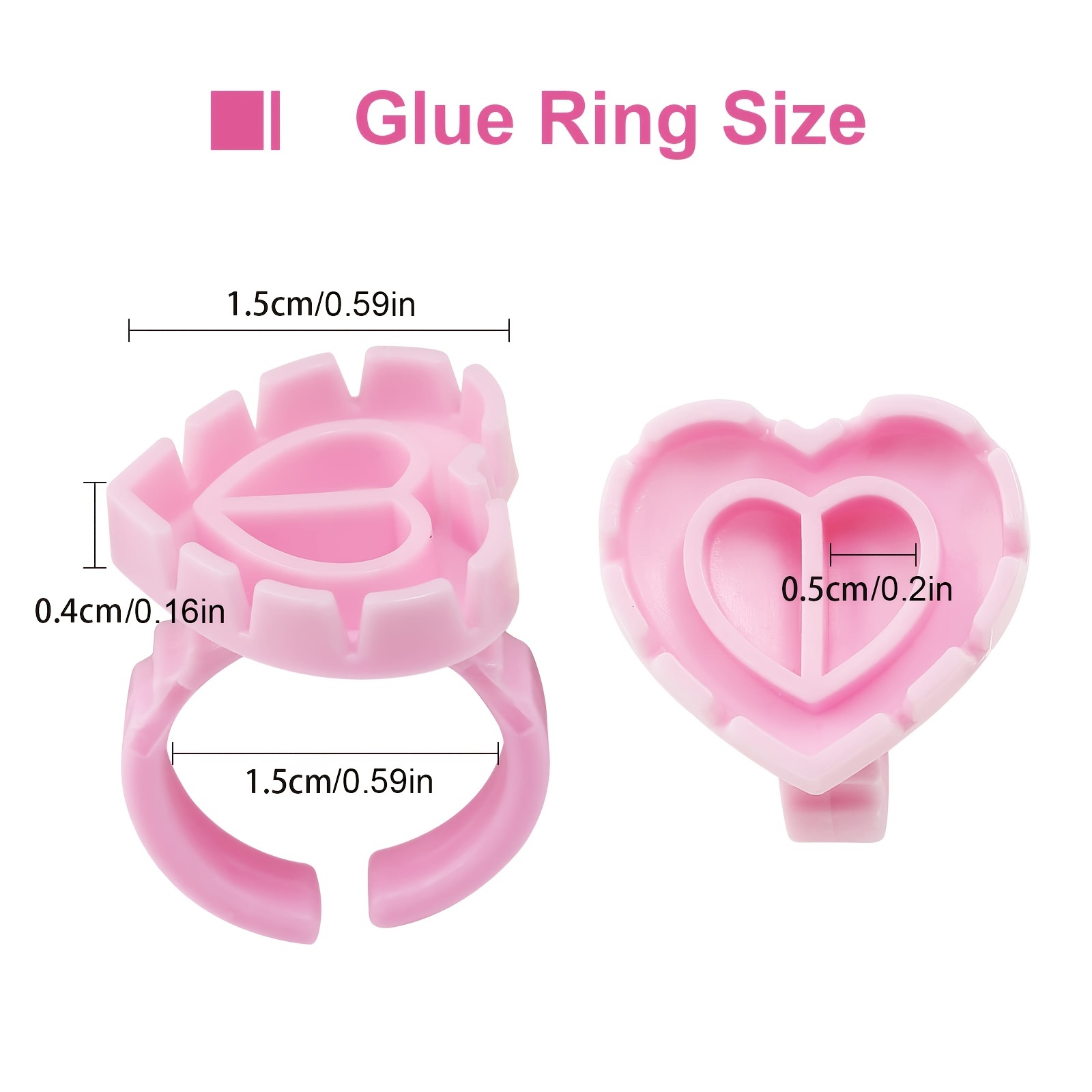 100PCSHeart Eyelash Glue Rings - Eyelash Extension Repair のレビューと価格