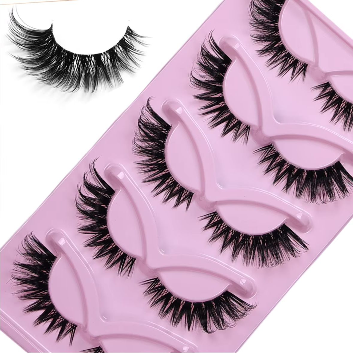 5 Pairs Cat Eye False Eyelashe - Eyelash Extension Volume Cat Eye のレビューと価格