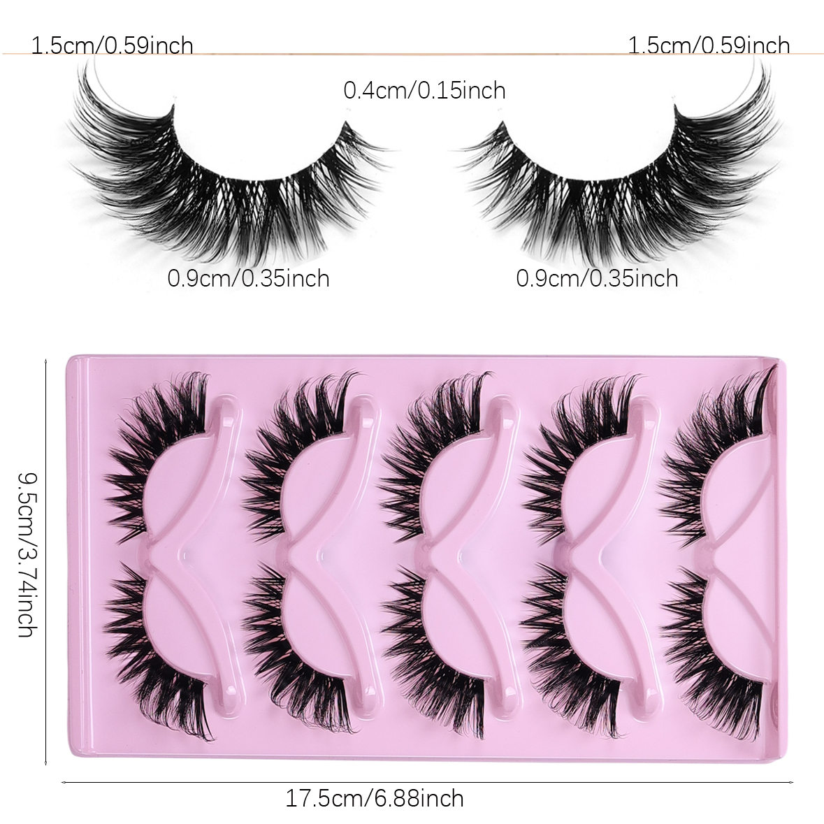 5 Pairs Cat Eye False Eyelashe - Eyelash Extension Volume Cat Eye のレビューと価格