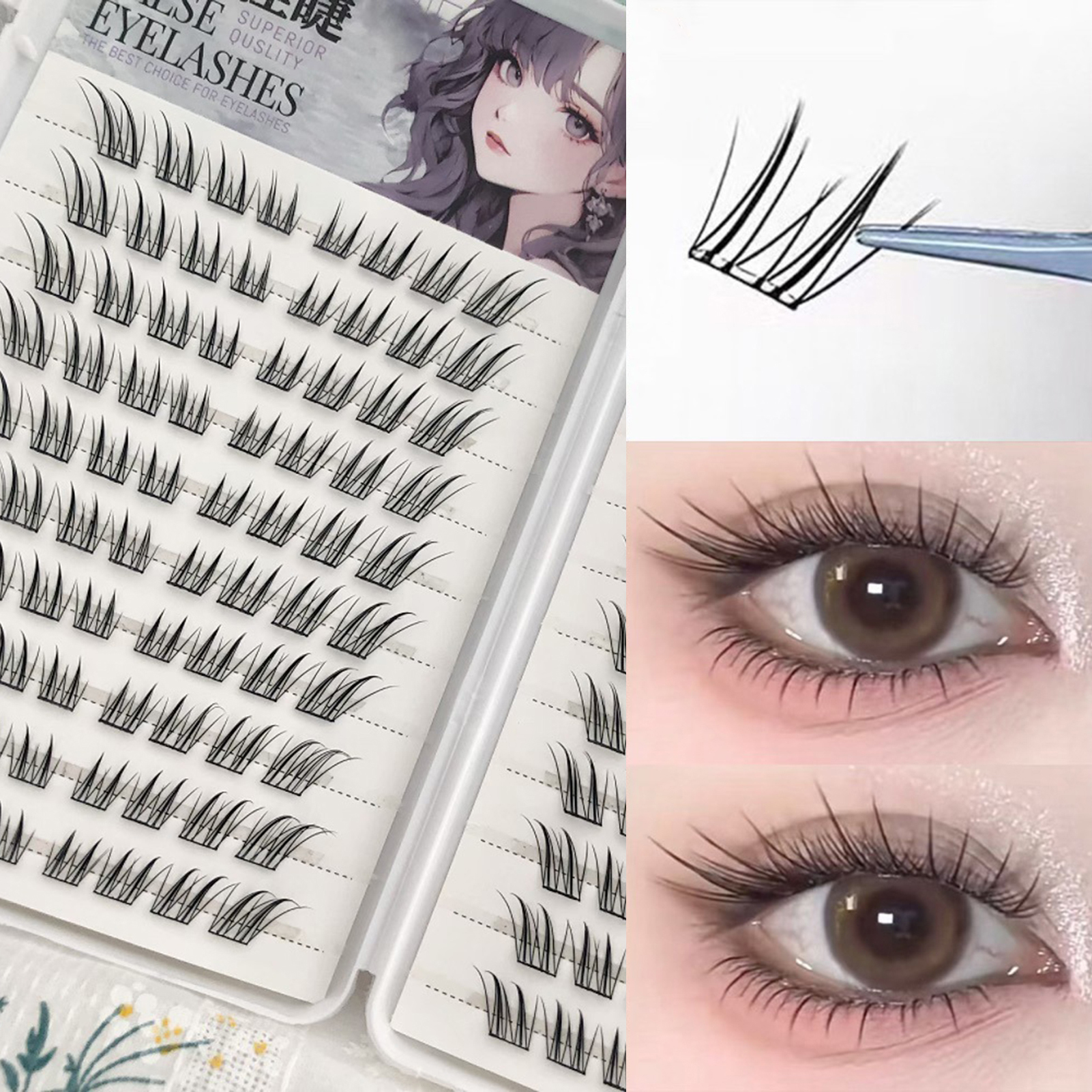6/10/20 Rows Foxes False Eyela - Eyelash Extension Uv Glue のレビューと価格