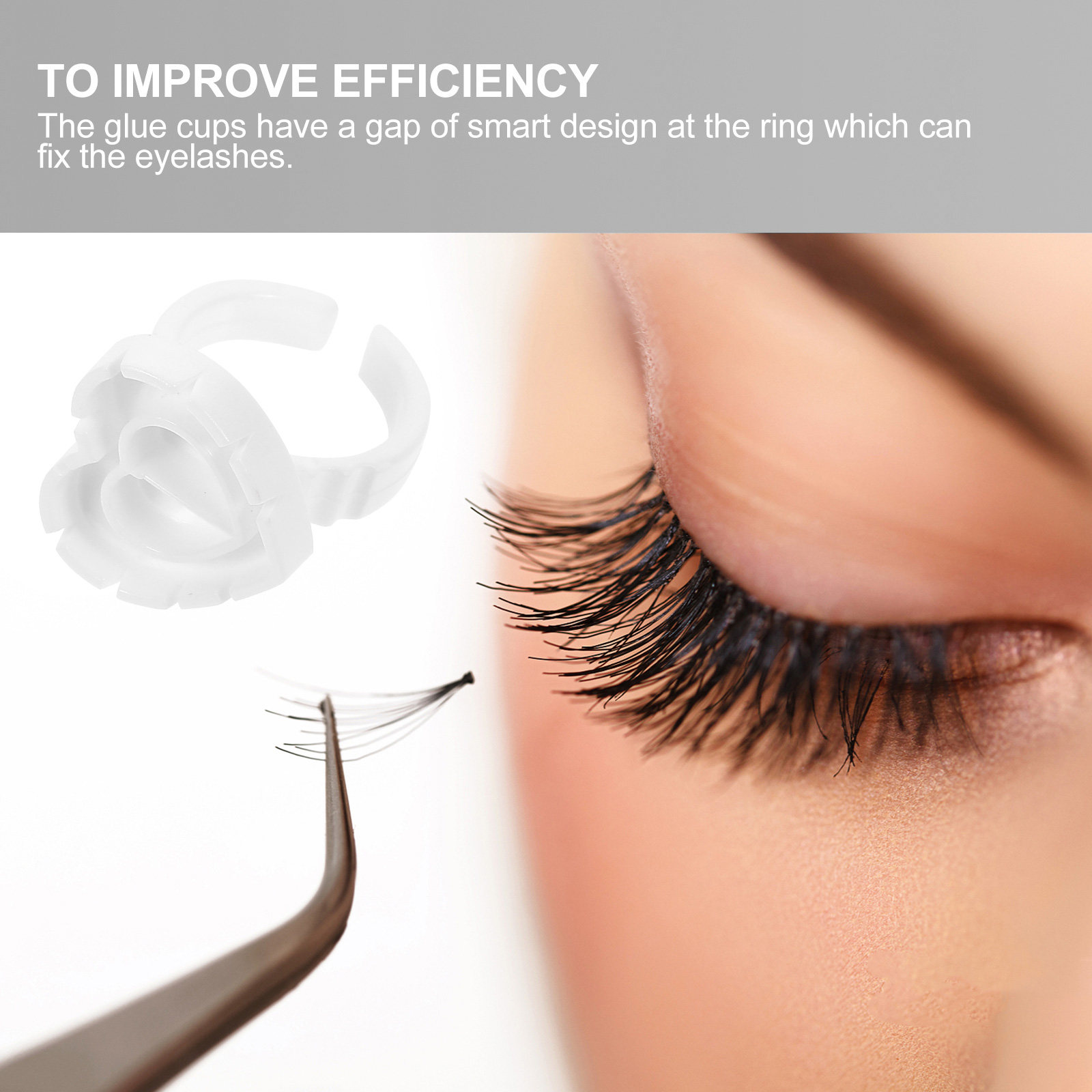 100Pcs White Pigment Ring Hold - Eyelash Extension Process のレビューと価格