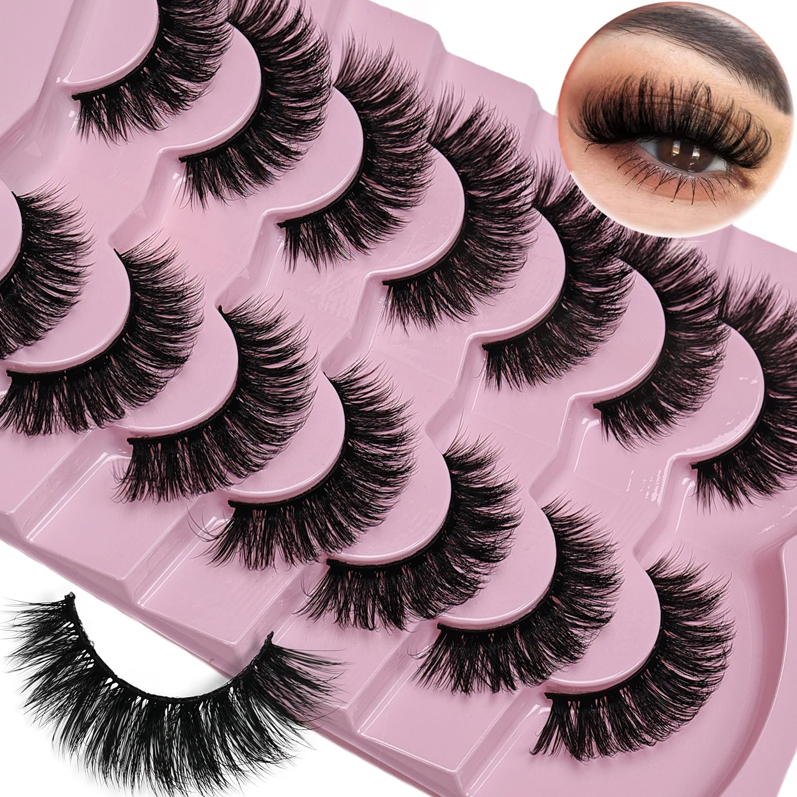 7 Pairs Cat Eye Lashes Volume  - Eyelash Extension Volume Cat Eye のレビューと価格