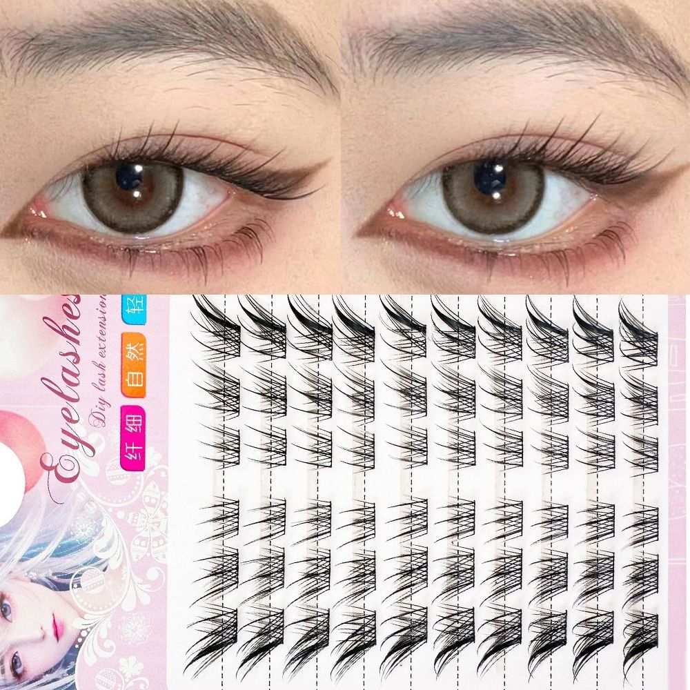 3D Cat Eye Clusters Lashes Nat - Eyelash Extension Anime のレビューと価格