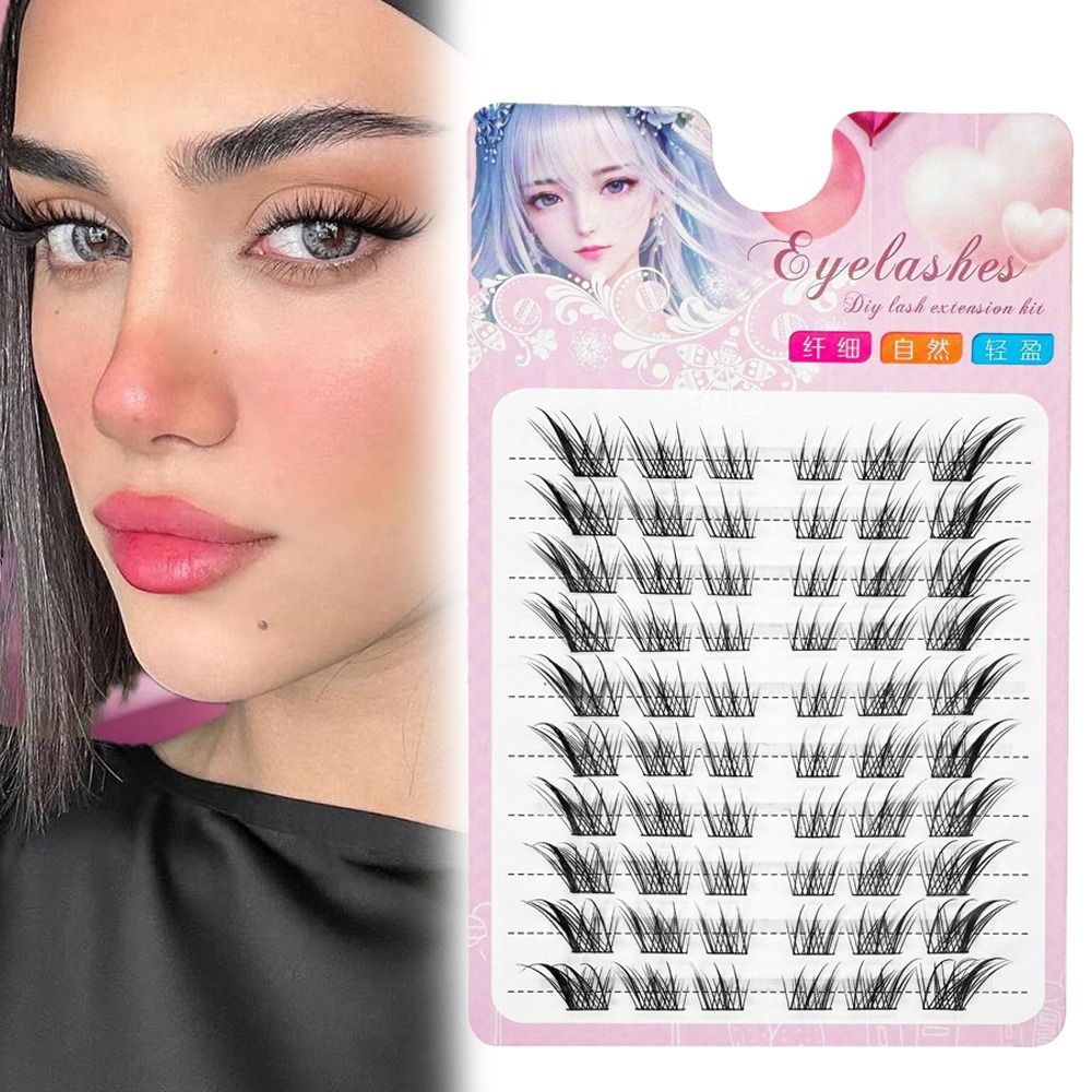 3D Cat Eye Clusters Lashes Nat - Eyelash Extension Anime のレビューと価格
