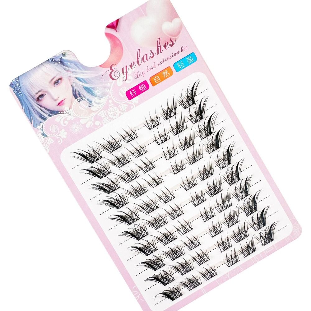 3D Cat Eye Clusters Lashes Nat - Eyelash Extension Anime のレビューと価格