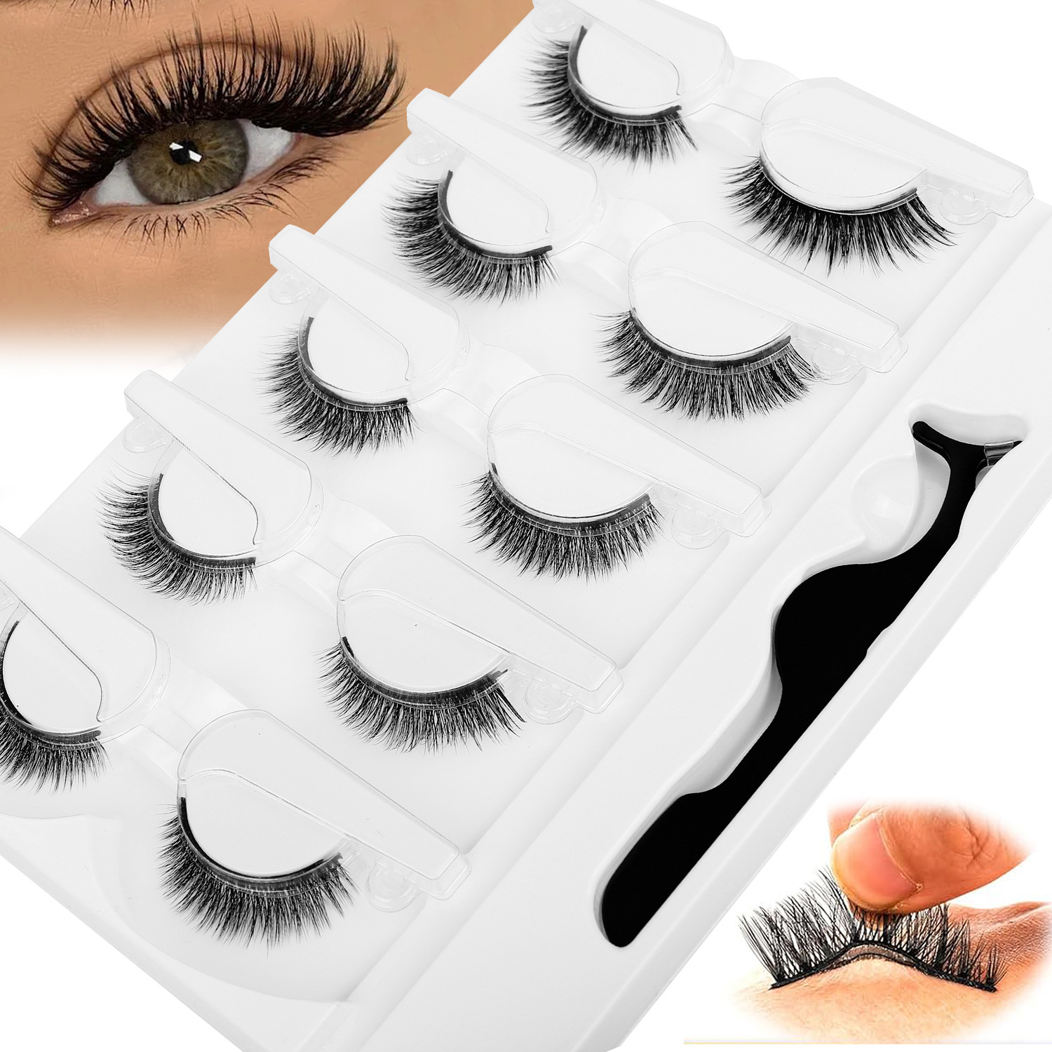 5 Pairs Glue-free Self-adhesiv - Eyelash Extension Uv Glue のレビューと価格