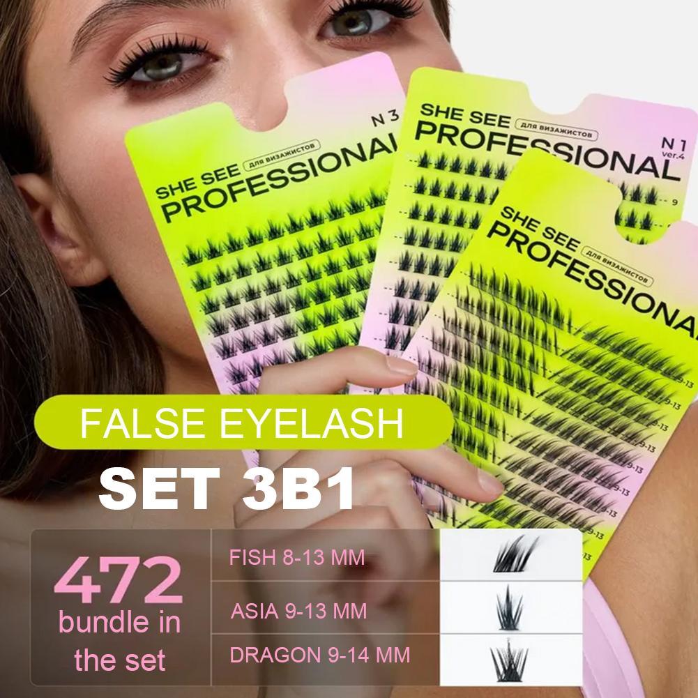 Natural Cluster False Eyelashe - Eyelash Extension Volume Cat Eye のレビューと価格