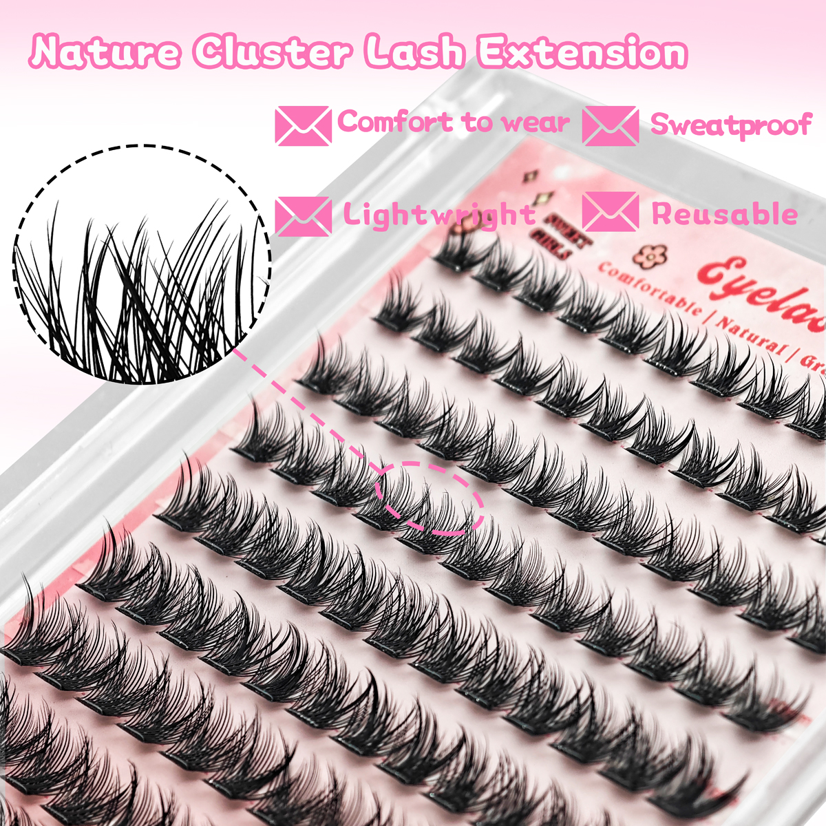 10 Rows DIY Eyelash Extensions - Eyelash Extension No 10 のレビューと価格