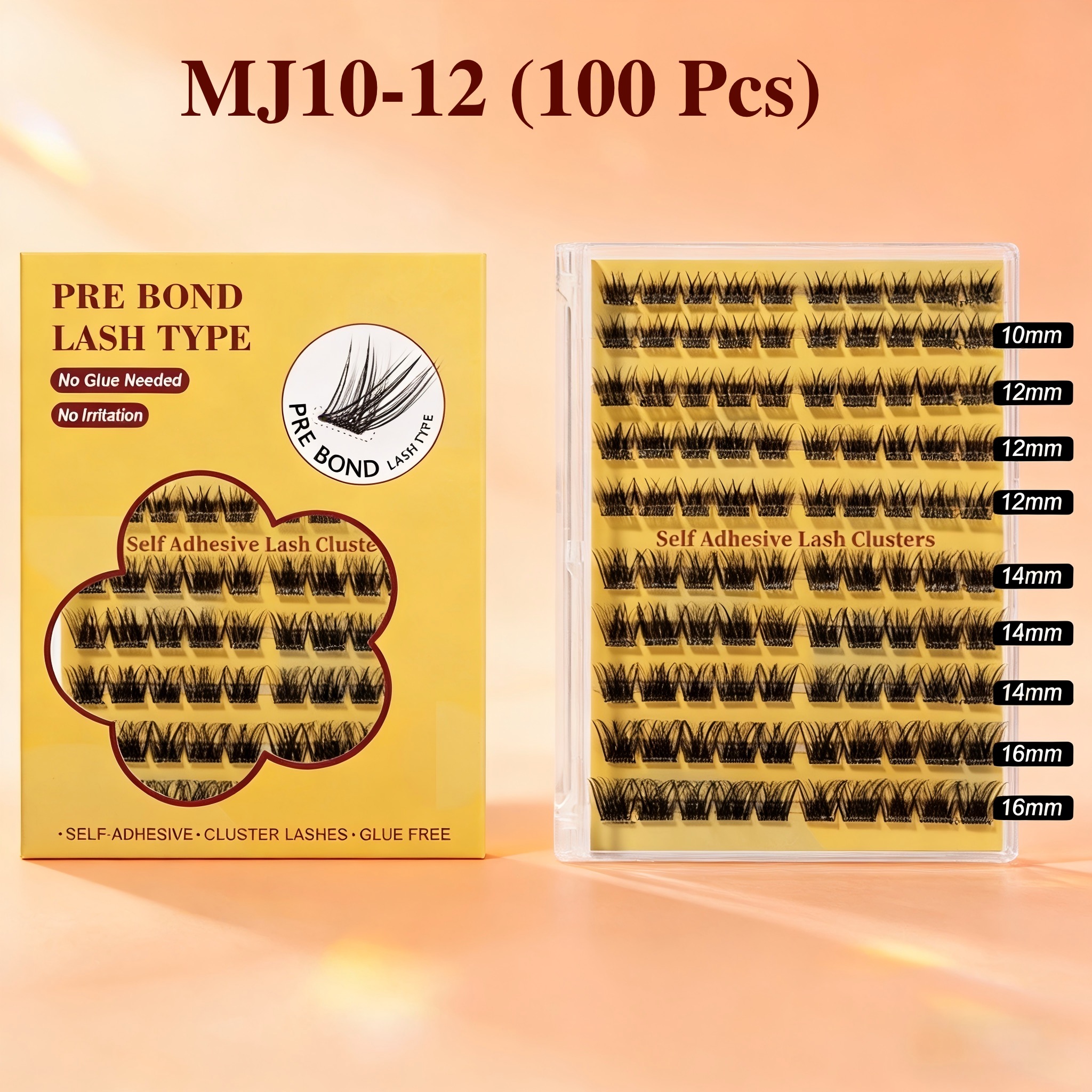 100PCS Pre Glued Self Adhesive - Eyelash Extension No 10 のレビューと価格