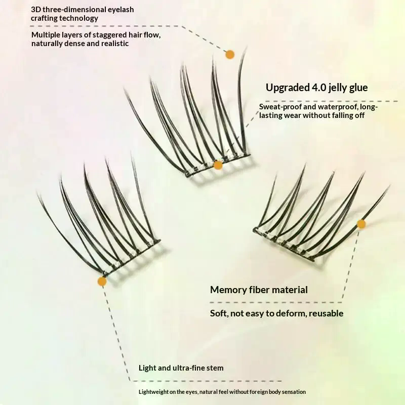 7 Rows Self-Adhesive Eyelashes - Lash Adhesive Glue のレビューと価格
